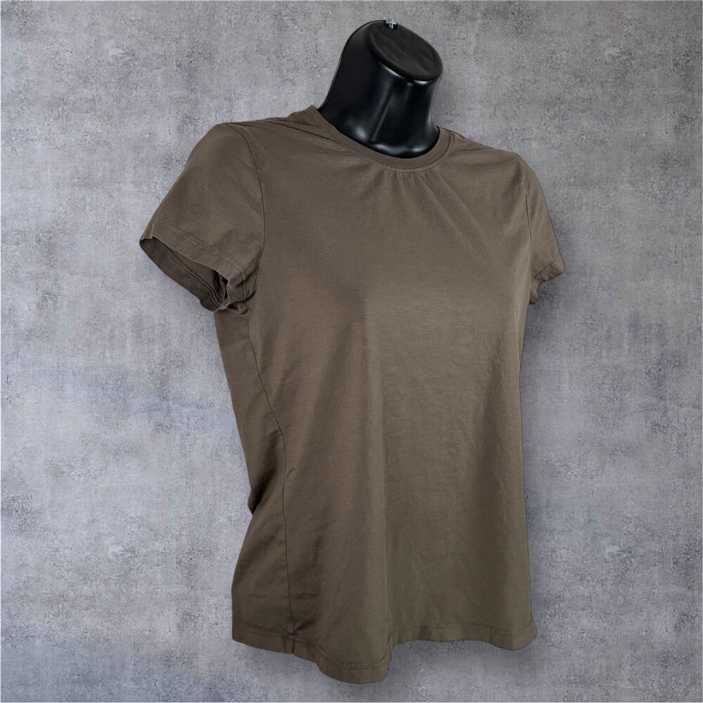 AG Adriano Goldschmied T-Shirt Womens Small Brown Crew Neck USA Casual Tee NEW